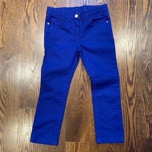 Jacadi Royal Blue Cotton Stretch Straight Leg Pants Trousers 4T